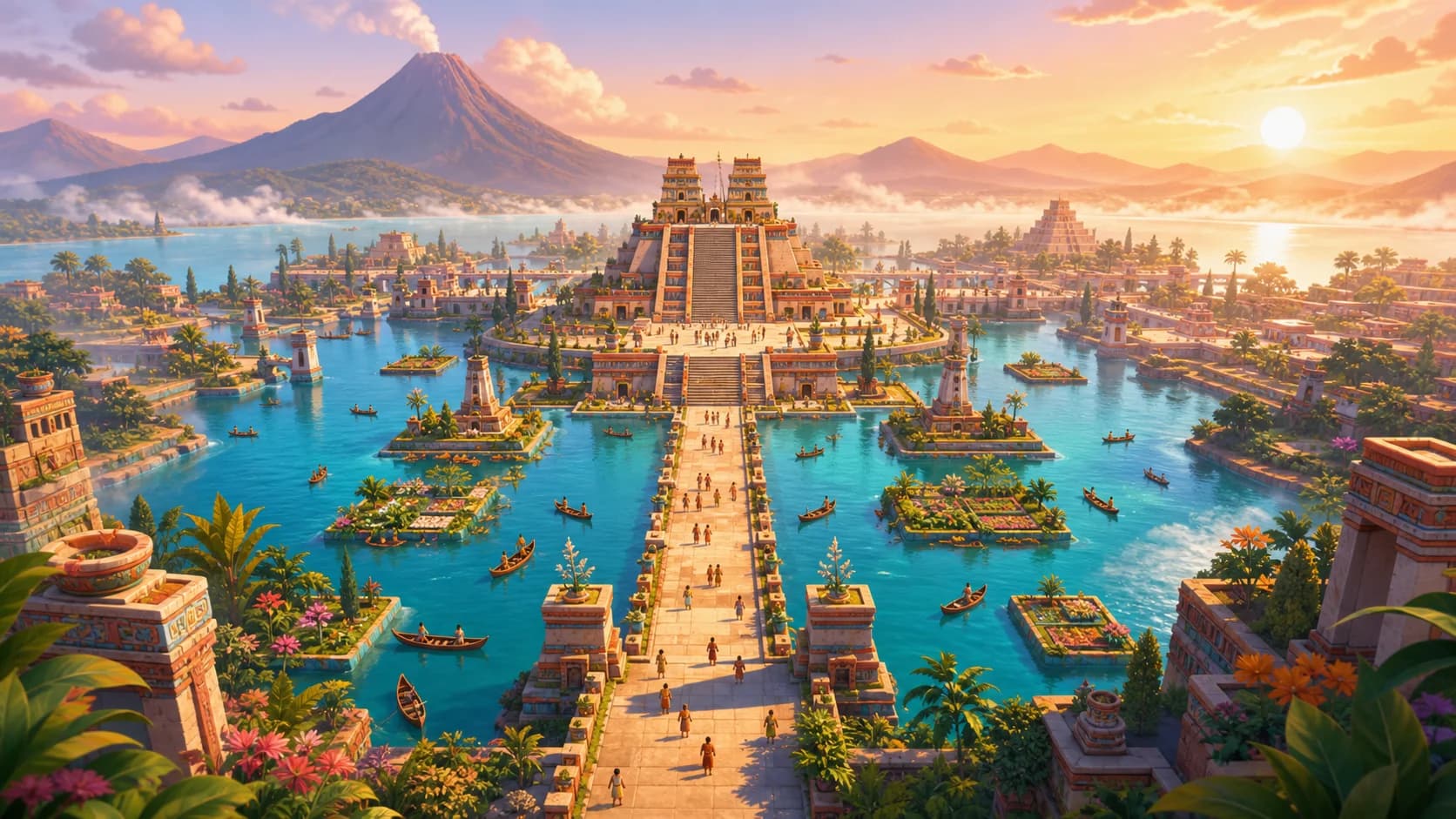 Illustration du sondage : Quel empire avait pour capitale Tenochtitlan ?